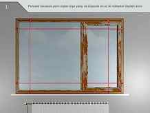 Pencere takılacak yerin dıştan dışa yatay ve düşeyde en az iki noktadan ölçüleri alınır.